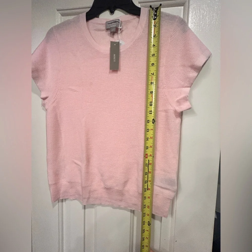 J.Crew NWT Ribbed featherweight cashmere T-shirt in Pink